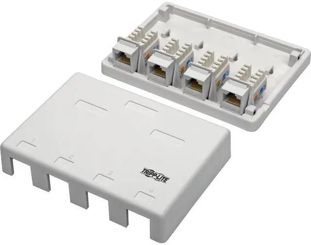 Alt view image 9 of 17 - Tripp Lite Cat6 Surface-Mount Box 4-Port Unshielded 110 Idc Punchdown Rj45