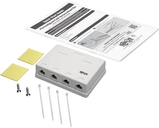 Alt view image 10 of 17 - Tripp Lite Cat6 Surface-Mount Box 4-Port Unshielded 110 Idc Punchdown Rj45