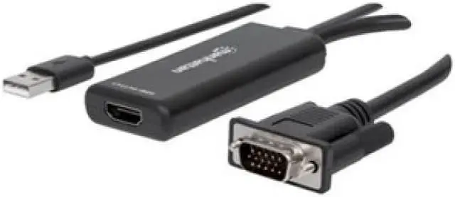 Alt view image 9 of 18 - Manhattan VGA and USB to HDMI Converter - Functions: Signal Conversion - USB, VGA - 1920 x 1080 - Mac, PC - External