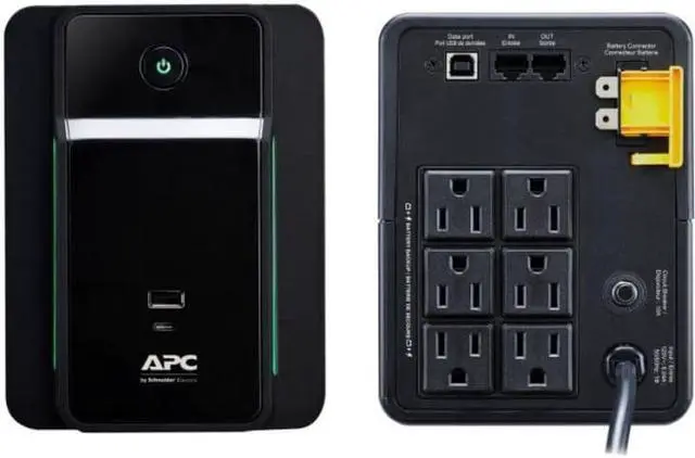 Alt view image 3 of 9 - APC BVK950M2 Back UPS, 950VA/480W, Tower, 120V, 6x NEMA 5-15R outlets, USB Type A + C Ports, User Replaceable Battery