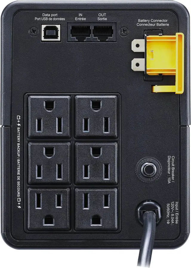Alt view image 4 of 9 - APC BVK950M2 Back UPS, 950VA/480W, Tower, 120V, 6x NEMA 5-15R outlets, USB Type A + C Ports, User Replaceable Battery