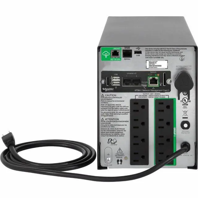 Alt view image 6 of 13 - APC by Schneider Electric Smart-UPS 1500VA Tower UPS - Tower - AVR - 3 Hour Recharge - 6.50 Minute Stand-by - 120 V AC Input - 110 V AC, 125 V AC, 120 V AC Output - Sine Wave - USB - LCD Display - 8 x