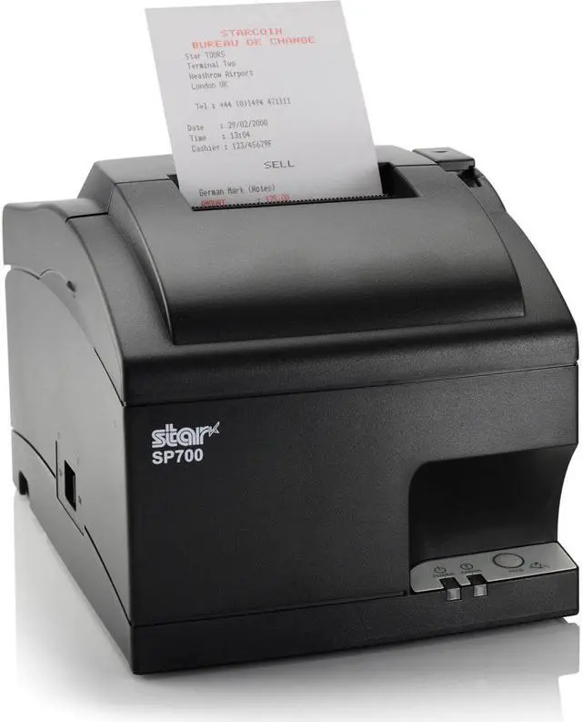 Alt view image 12 of 13 - Star Micronics 37966050 SP700 Series Impact Dot Matrix Receipt Printer, Ethernet, CloudPRNT, WLAN, USB, Two Peripheral USB, Cutter, Gray - SP742MW GRY US