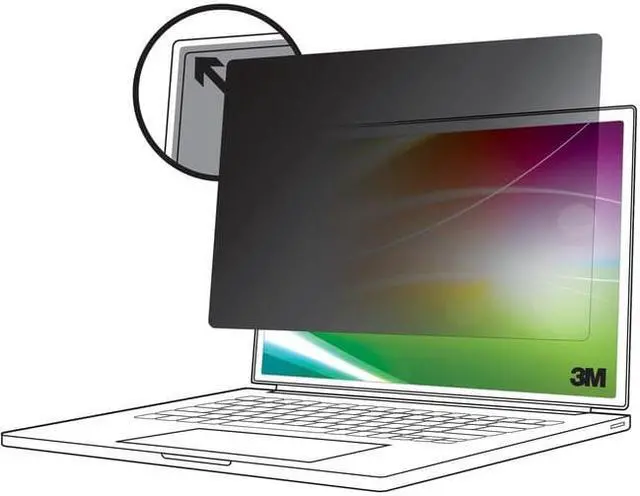 Alt view image 4 of 12 - 3M Bright Screen Privacy Filter for 13.3in Full Screen Laptop, 16:9, BP133W9E - For 13.3" Widescreen LCD 2 in 1 Notebook - 16:9 - Scratch Resistant, Fingerprint Resistant - Anti-glare