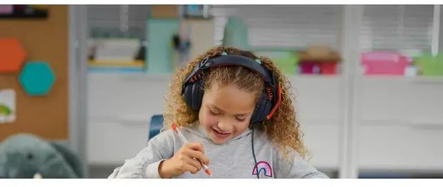 Alt view image 5 of 14 - Logitech Zone Learn Headset - Stereo - Mini-phone (3.5mm) - Wired - On-ear - Binaural - Circumaural - 4.30 ft Cable - Noise Canceling - Classic Blue