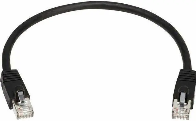 Alt view image 2 of 12 - Cat8 40G Snagless SSTP Ethernet Cable (RJ45 M/M), PoE, Black, 1 ft. (0.3 m) - 1 ft Category 8 Network Cable for Network Device, Patch Panel, Switch, Security Camera, Sensor, Wireless Access Point, Ser