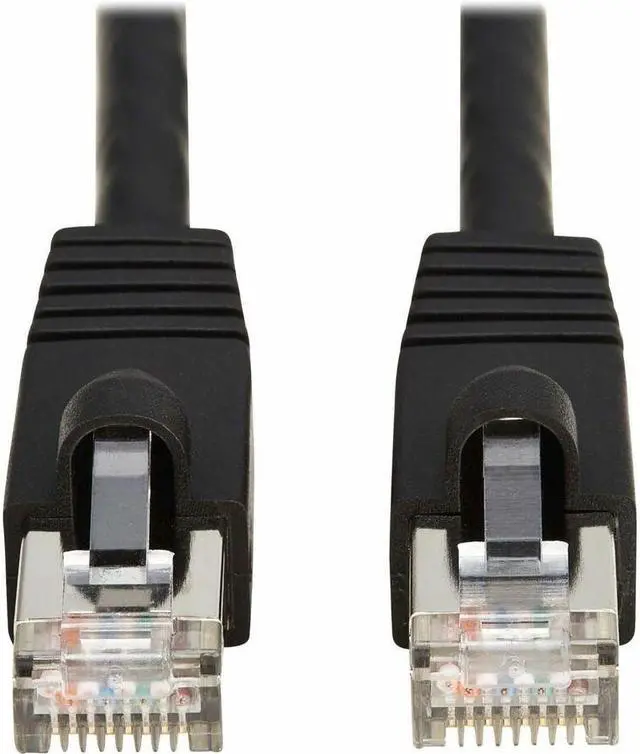 Alt view image 5 of 12 - Cat8 40G Snagless SSTP Ethernet Cable (RJ45 M/M), PoE, Black, 1 ft. (0.3 m) - 1 ft Category 8 Network Cable for Network Device, Patch Panel, Switch, Security Camera, Sensor, Wireless Access Point, Ser