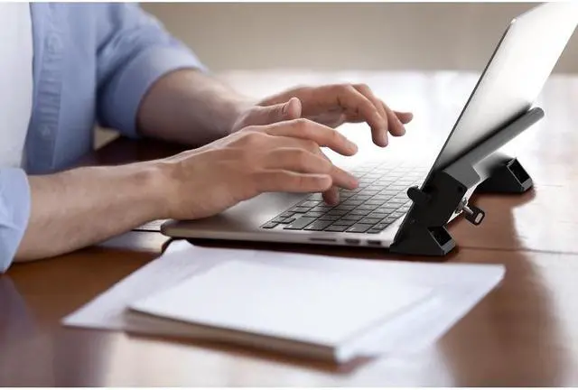 Alt view image 5 of 7 - CTA Digital Locking and Folding Security Laptop Desk Mount - 12.2" to 17" Screen Support - 1