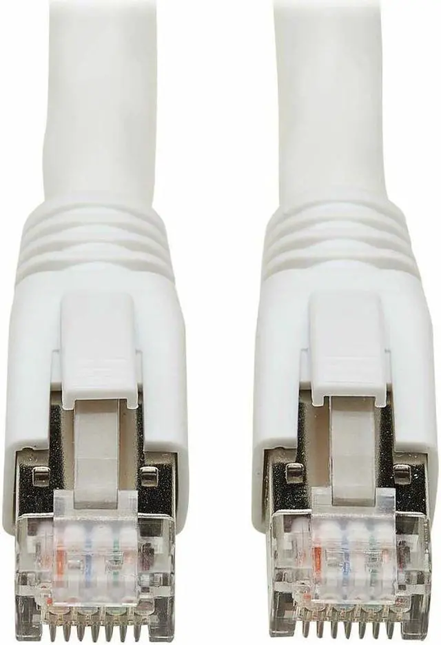 Alt view image 4 of 6 - Tripp Lite Cat8 40G Snagless SSTP Ethernet Cable (RJ45 M/M), PoE, White, 1 ft. (0.3 m) - 1 ft Category 8 Network Cable for Network Device, Server, Sensor, Security Camera, Wireless Access Point, PoE D