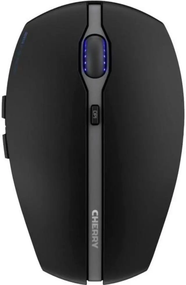 Alt view image 9 of 9 - cherry gentix bt wireless bluetooth mouse, multi-device function for up to 3 devices, switchable resolution (1k/2k dpi), 7 buttons and scroll wheel, battery operated (black)