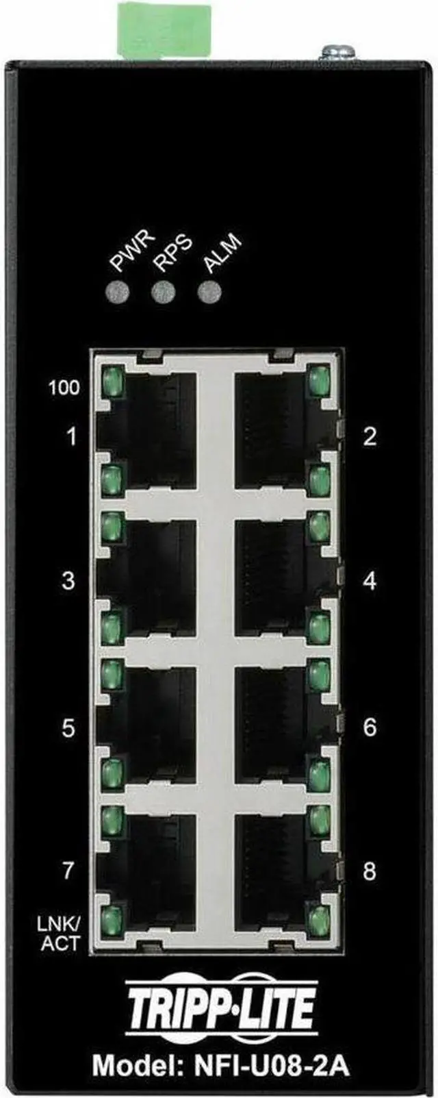 Alt view image 5 of 13 - Tripp Lite 8-Port Unmanaged Industrial Ethernet Switch - 10/100 Mbps, Ruggedized, -40° to 75°C, EIP QoS, DIN Mount - 8 Ports - Fast Ethernet - 10/100Base-T - TAA Compliant - 2 Layer Su