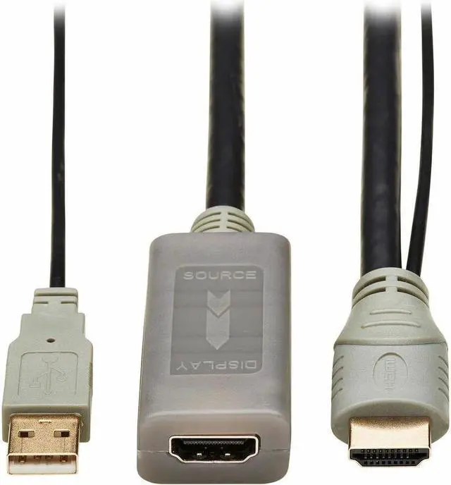 Alt view image 6 of 16 - Tripp Lite HDMI Extension Cable with Active Repeater (M/F), 4K 60 Hz, HDR, 4:4:4, HDCP 2.2 - 10 ft HDMI/USB A/V Cable for Cable Box, Media Server, TV, Monitor, Projector, Audio/Video Device, HDTV, Dis