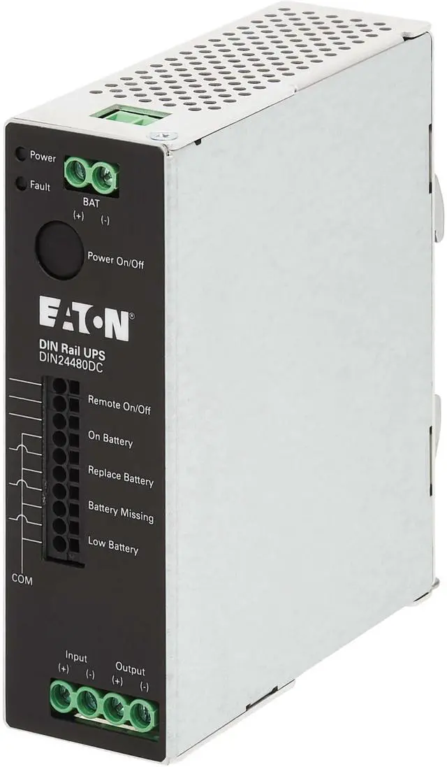 Alt view image 2 of 8 - Eaton 480W 24V DC DIN Rail Industrial UPS - Hardwire Input/Output - DIN Rail UPS - 3 Minute Stand-by - 24 V DC Input - 24 V DC Output - Single Phase - LED Display - 1 x Hardwired