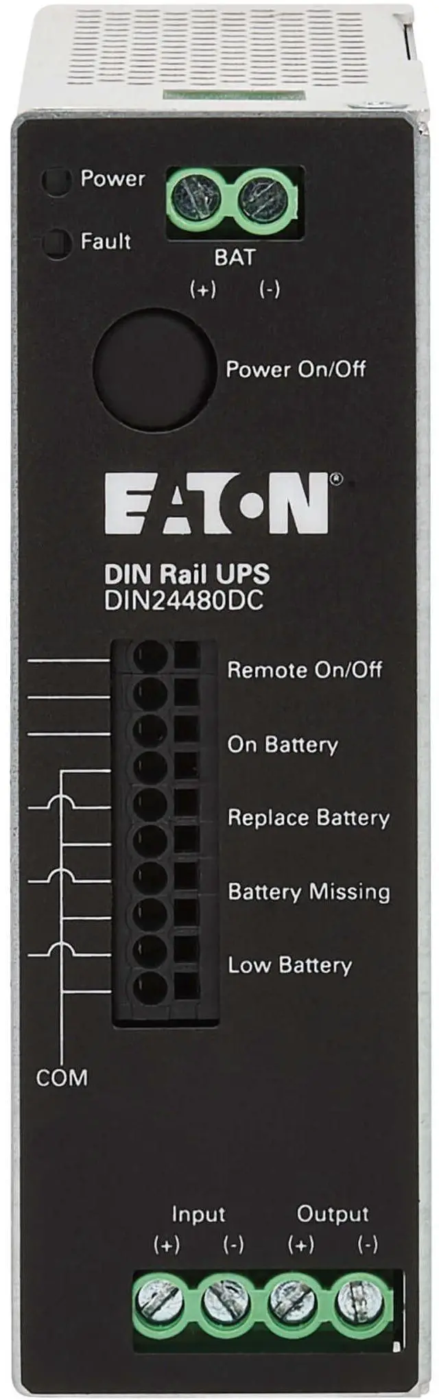 Alt view image 3 of 8 - Eaton 480W 24V DC DIN Rail Industrial UPS - Hardwire Input/Output - DIN Rail UPS - 3 Minute Stand-by - 24 V DC Input - 24 V DC Output - Single Phase - LED Display - 1 x Hardwired