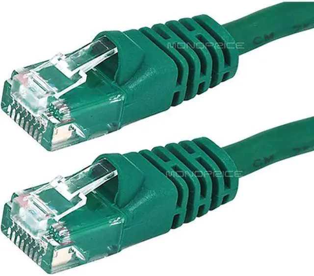 Alt view image 11 of 20 - Monoprice Cat6 Ethernet Patch Cable - 7 Feet - Green | Network Internet Cord - RJ45, Stranded, 550Mhz, UTP, Pure Bare Copper Wire, 24AWG