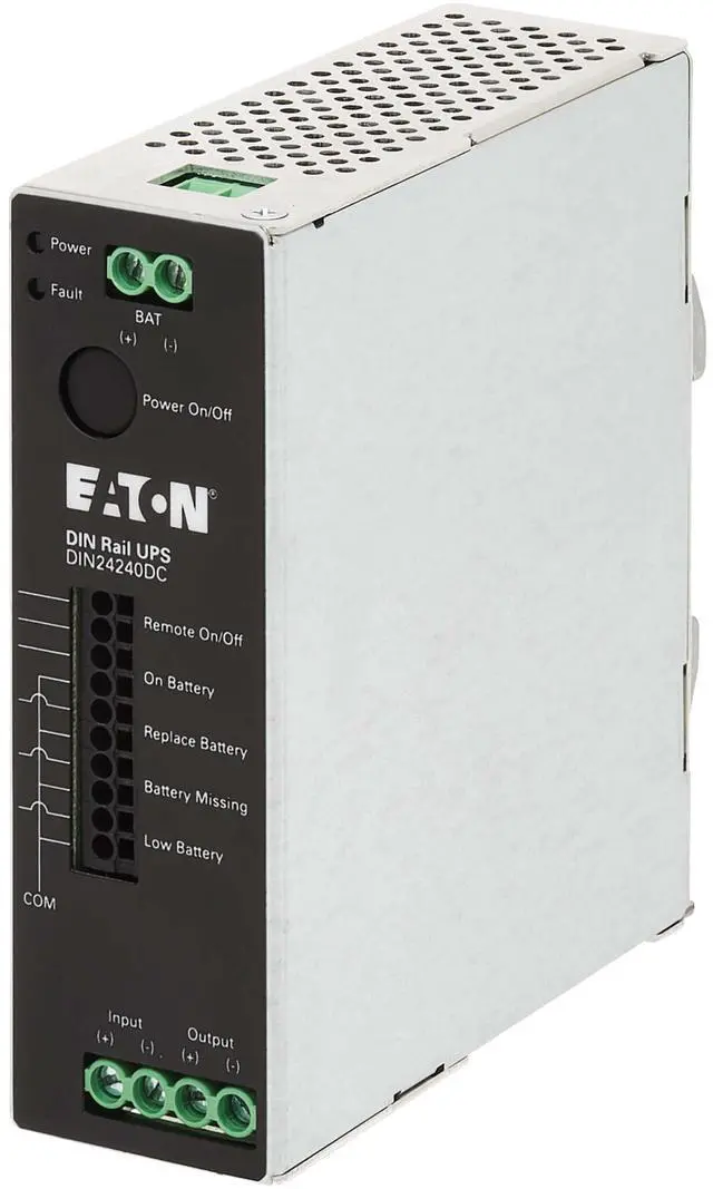 Alt view image 3 of 8 - Eaton 240W 24V DC DIN Rail Industrial UPS - Hardwire Input/Output - DIN Rail UPS - 10 Minute Stand-by - 24 V DC Input - 24 V DC Output - Single Phase - LED Display - 1 x Hardwired