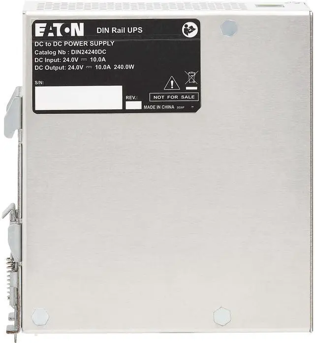 Alt view image 7 of 8 - Eaton 240W 24V DC DIN Rail Industrial UPS - Hardwire Input/Output - DIN Rail UPS - 10 Minute Stand-by - 24 V DC Input - 24 V DC Output - Single Phase - LED Display - 1 x Hardwired