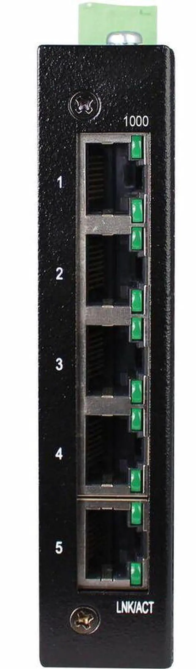 Alt view image 2 of 13 - Tripp Lite 5-Port Unmanaged Industrial Gigabit Ethernet Switch - 10/100/1000 Mbps, Ruggedized, -40° to 75°C, EIP QoS, DIN/Wall Mount - 5 Ports - Gigabit Ethernet - 10/100/1000Base-T -