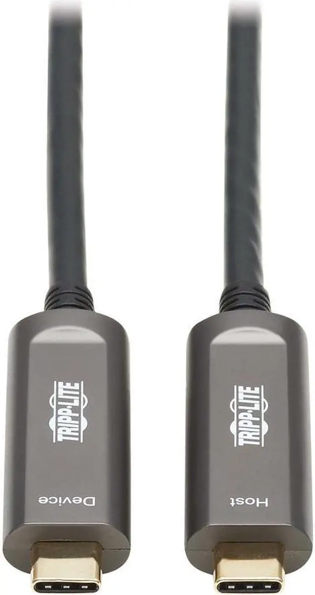 Alt view image 4 of 18 - Tripp Lite USB-C AOC Cable (M/M) - USB 3.2 Gen 2 (10 Gbps) Plenum-Rated Fiber Active Optical Cable - Data Only, Backward Compatible, Black, 15 m - 49.21 ft USB-C Data Transfer Cable for Hard Drive, De