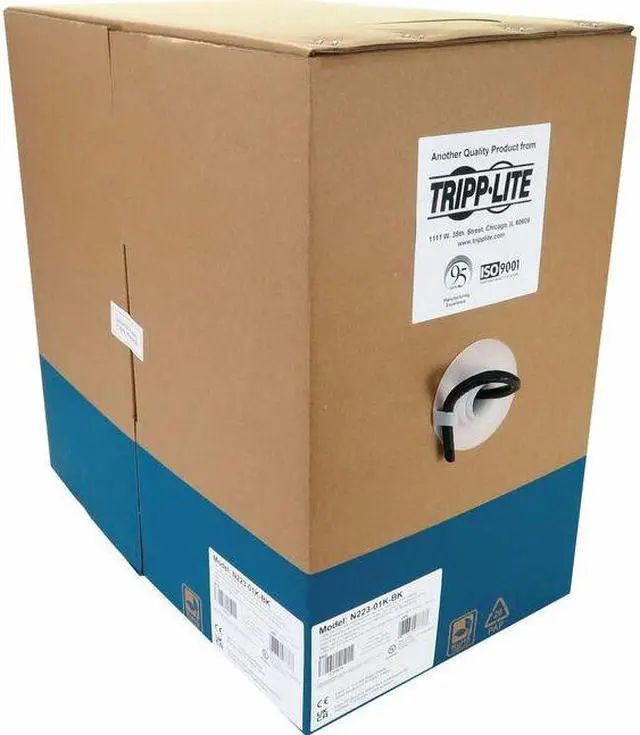 Alt view image 3 of 8 - Tripp Lite 1000ft Cat6a 10G Solid Core UTP Ethernet Cable Black N22301KBK