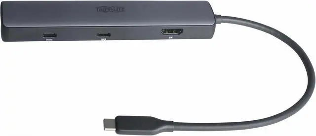 Alt view image 6 of 16 - Tripp Lite USB-C Mini Dock and Multiport Adapter 8K HDMI 3 USB Hub Ports Gigabit Ethernet 100W PD Charging HDR HDCP 2.3 - for TV/Monitor/Notebook/Keyboard/Mouse/Smartphone/Tablet/Desktop PC/Projector/