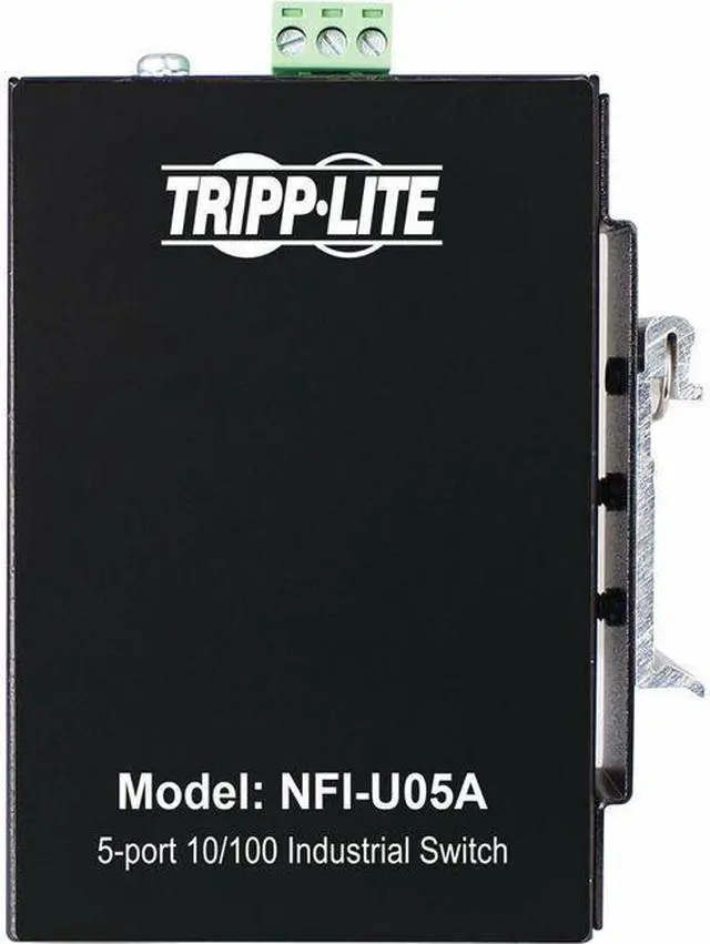 Alt view image 2 of 8 - Tripp Lite 5-Port Unmanaged Industrial Ethernet Switch - 10/100 Mbps, Ruggedized, -40° to 75°C, EIP QoS, DIN/Wall Mount - 5 Ports - Gigabit Ethernet - 10/100/1000Base-T - TAA Compliant