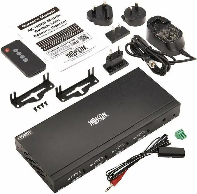 Alt view image 5 of 16 - Tripp Lite 4x4 HDMI Matrix Switch/Splitter with Remote Control and Multi-Resolution Support, 4K 60 Hz, HDR, 4:4:4, TAA - 3840 x 2160 - 4K UHD - 1080p4 x 4 - Display, Digital Signage, Computer, Blu-ray