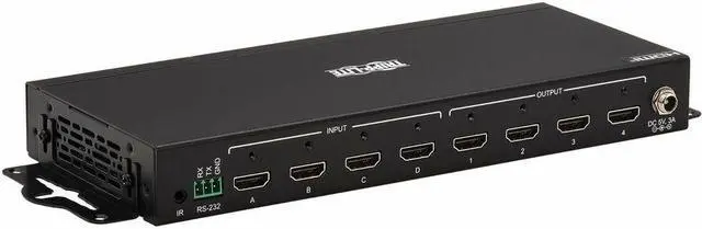 Alt view image 7 of 16 - Tripp Lite 4x4 HDMI Matrix Switch/Splitter with Remote Control and Multi-Resolution Support, 4K 60 Hz, HDR, 4:4:4, TAA - 3840 x 2160 - 4K UHD - 1080p4 x 4 - Display, Digital Signage, Computer, Blu-ray