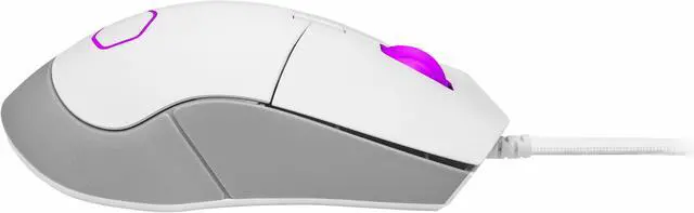 Alt view image 5 of 15 - cooler master mm310 gaming mouse white with adjustable 12,000 dpi optical sensor, ultraweave cable, ptfe feet and masterplus+ software (mm-310-wwol1)