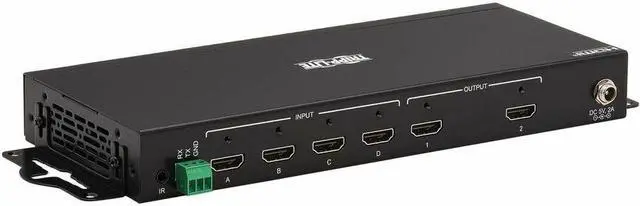 Alt view image 5 of 16 - Tripp Lite 4x2 HDMI Matrix Switch/Splitter with Remote Control and Multi-Resolution Support, 4K 60 Hz, HDR, 4:4:4, TAA - 3840 x 2160 - 4K - 1080p2 x 2 - Display, Digital Signage, Computer, Blu-ray Dis