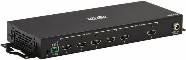 Alt view image 8 of 16 - Tripp Lite 4x2 HDMI Matrix Switch/Splitter with Remote Control and Multi-Resolution Support, 4K 60 Hz, HDR, 4:4:4, TAA - 3840 x 2160 - 4K - 1080p2 x 2 - Display, Digital Signage, Computer, Blu-ray Dis