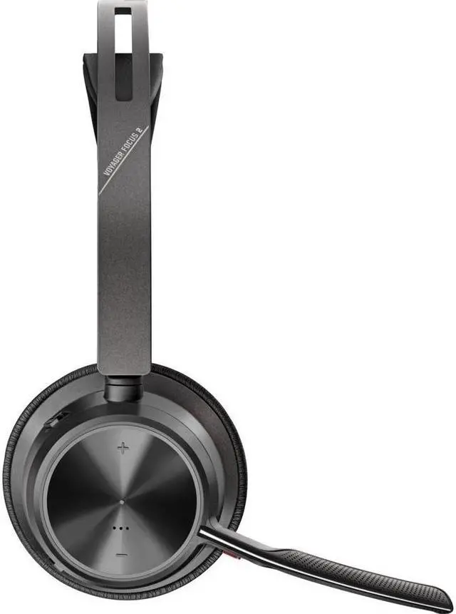 Alt view image 5 of 10 - Poly Voyager Focus 2 USB-C Headset - Siri, Google Assistant - Stereo - USB Type C, Micro USB - Wired/Wireless - Bluetooth - 300 ft - 20 Hz - 20 kHz - On-ear - Binaural - Open - 4.92 ft Cable - Electre