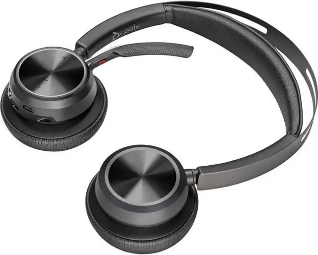 Alt view image 7 of 10 - Poly Voyager Focus 2 USB-C Headset - Siri, Google Assistant - Stereo - USB Type C, Micro USB - Wired/Wireless - Bluetooth - 300 ft - 20 Hz - 20 kHz - On-ear - Binaural - Open - 4.92 ft Cable - Electre