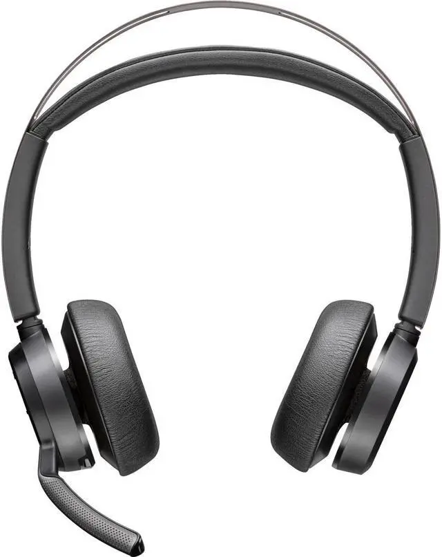 Alt view image 6 of 10 - Poly Voyager Focus 2 USB-C Headset - Siri, Google Assistant - Stereo - USB Type C, Micro USB - Wired/Wireless - Bluetooth - 300 ft - 20 Hz - 20 kHz - On-ear - Binaural - Open - 4.92 ft Cable - Electre