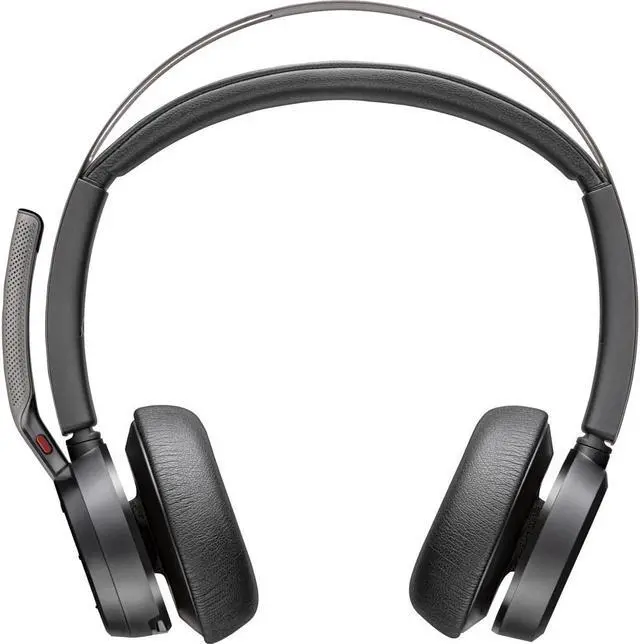 Alt view image 9 of 10 - Poly Voyager Focus 2 USB-C Headset - Siri, Google Assistant - Stereo - USB Type C, Micro USB - Wired/Wireless - Bluetooth - 300 ft - 20 Hz - 20 kHz - On-ear - Binaural - Open - 4.92 ft Cable - Electre