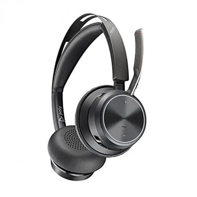 Alt view image 4 of 11 - Poly Voyager Focus 2-M Microsoft Teams Certified With Charge Stand Headset - Google Assistant, Siri - Stereo - USB Type C - Wired/Wireless - Bluetooth - 298.6 ft - 20 Hz - 20 kHz - On-ear - Binaural -