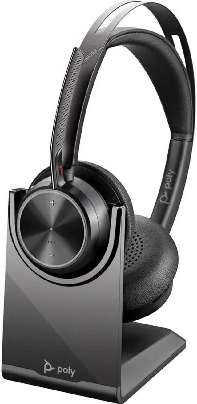 Alt view image 7 of 9 - Poly Voyager Focus 2 USB-C with charge stand Headset - Siri, Google Assistant - Stereo - USB Type C, Micro USB - Wired/Wireless - Bluetooth - 164 ft - 20 Hz - 20 kHz - On-ear - Binaural - Ear-cup - 4.