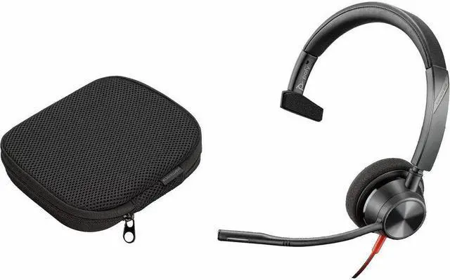 Alt view image 5 of 5 - Poly Blackwire 3310-M Microsoft Teams Certified USB-C Headset - Mono - USB Type C, Mini-phone (3.5mm) - Wired - 32 Ohm - 20 Hz - 20 kHz - On-ear - Monaural - Ear-cup - 7.10 ft Cable - Omni-directional