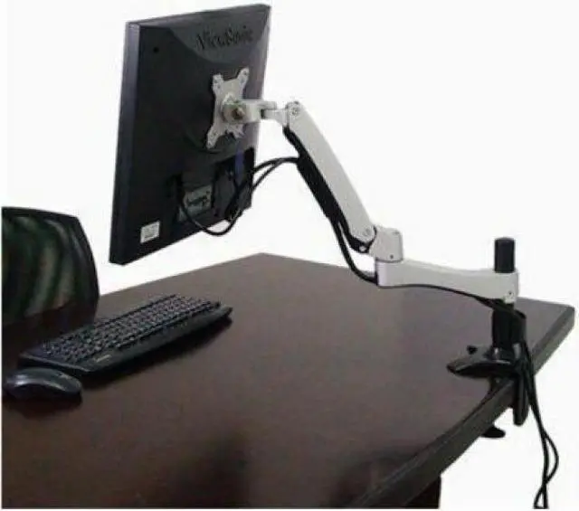 Alt view image 7 of 11 - Amer Mounts Long Articulating Monitor Arm with Clamp Base for 15"-26" Displays