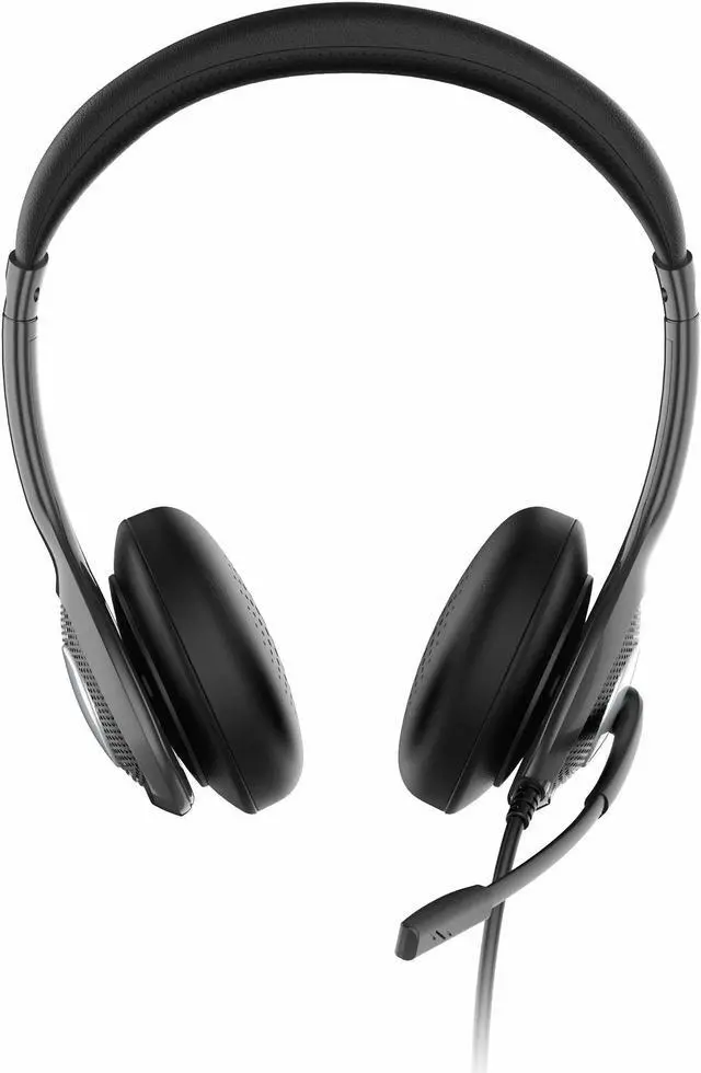 Alt view image 2 of 9 - Morpheus 360 Connect USB Stereo Headset with Boom Microphone - Noise Reduction Mic- Protein Leather Ear Cushions - in-Line Volume Controls - Mute Button - Black - HS5600SU