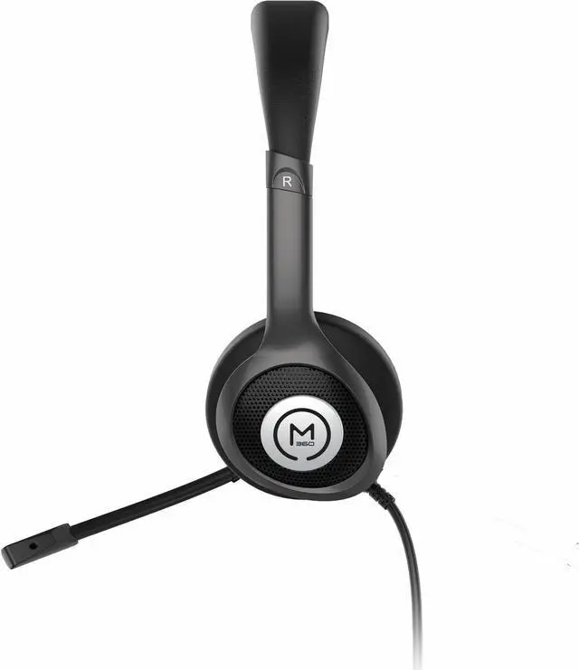 Alt view image 7 of 9 - Morpheus 360 Connect USB Stereo Headset with Boom Microphone - Noise Reduction Mic- Protein Leather Ear Cushions - in-Line Volume Controls - Mute Button - Black - HS5600SU