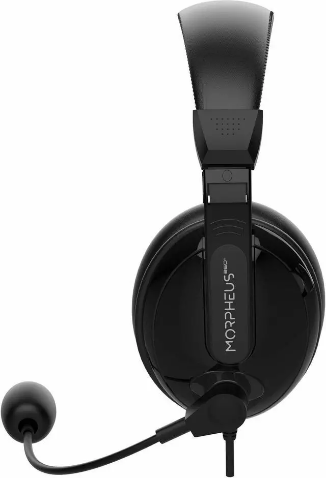Alt view image 2 of 8 - Morpheus 360 Deluxe Multimedia Stereo USB Headset - Adjustable Microphone - Lightweight Comfortable Design - Soft Eco Leather Ear Cushions - Over Ear - Black - HS3500SU