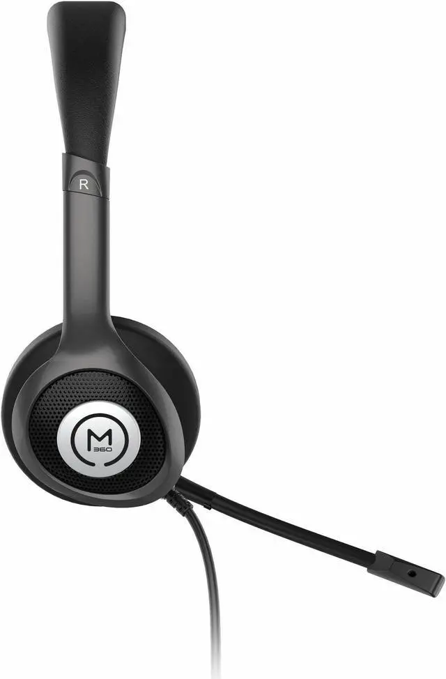Alt view image 3 of 9 - Morpheus 360 Connect USB Stereo Headset with Boom Microphone - Noise Reduction Mic- Protein Leather Ear Cushions - in-Line Volume Controls - Mute Button - Black - HS5600SU