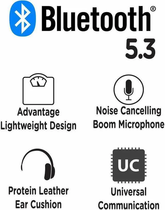 Alt view image 4 of 8 - Morpheus 360 Advantage Wireless Mono Headset with Detachable Boom Microphone - Bluetooth Headphones - UC Compatible - 20 Hour Playtime - USB A Connector - USB Type-C Adapter - HS6200MBT