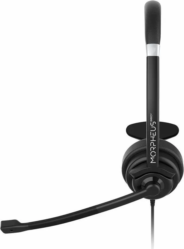 Alt view image 6 of 15 - Morpheus 360 Connect USB Mono Headset with Boom Microphone - Noise Cancelling - Reversible Design - Protein Leather Ear Cushion - in-Line Volume Controls - Mute Button - Black - HS5200MU