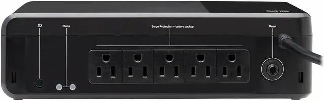 Alt view image 5 of 15 - Tripp Lite by Eaton series 850VA 450W 120V Standby UPS - 5 NEMA 5-15R Outlets (Surge + Battery Backup), 5-15P Plug, Desktop uninterruptible power supply - Desktop/Surface/Wall Mountable UPS - 8 Hour R