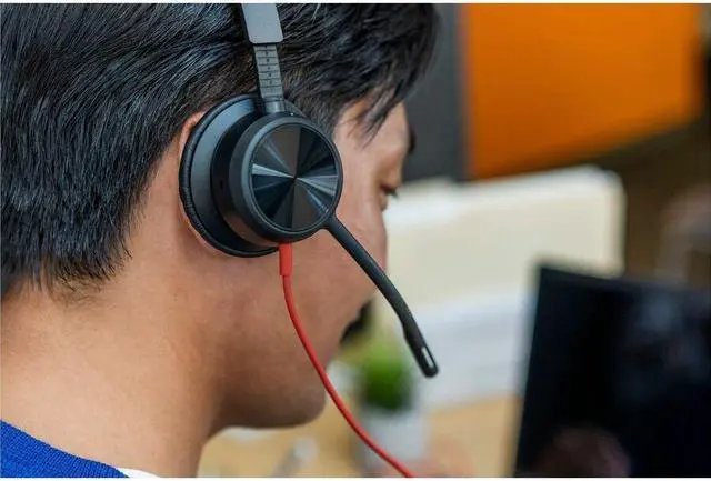 Alt view image 4 of 8 - Poly Blackwire 8225 Headset - Stereo - USB Type C - Wired - 32 Ohm - 20 Hz - 20 kHz - Over-the-head - Binaural - Supra-aural - 7.19 ft Cable - Noise Cancelling MicrophoneTAA Compliant