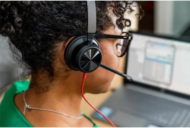 Alt view image 6 of 8 - Poly Blackwire 8225 Headset - Stereo - USB Type C - Wired - 32 Ohm - 20 Hz - 20 kHz - Over-the-head - Binaural - Supra-aural - 7.19 ft Cable - Noise Cancelling MicrophoneTAA Compliant