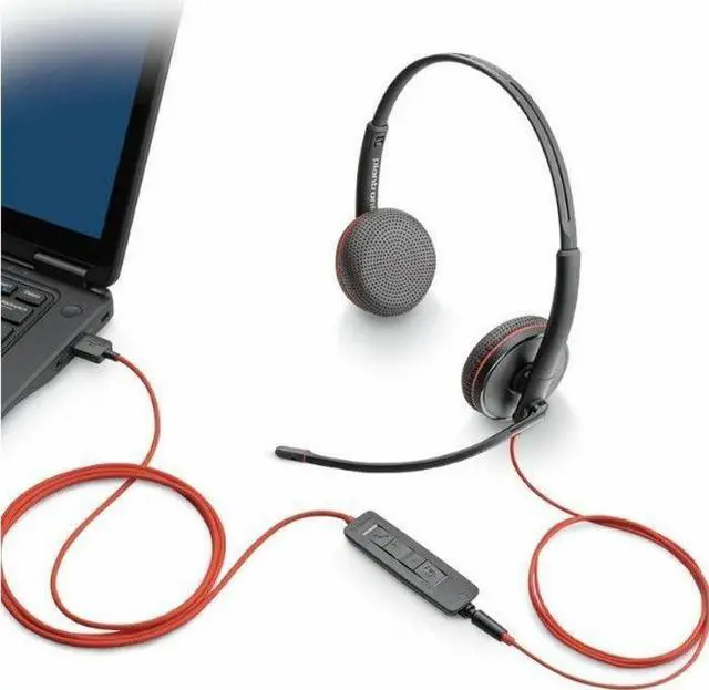 Alt view image 4 of 6 - Poly Blackwire C3220 Headset - Stereo - USB Type C - Wired - 32 Ohm - 20 Hz - 20 kHz - Over-the-head, Over-the-ear - Binaural - Supra-aural - 5.20 ft Cable - Noise Cancelling Microphone - Black