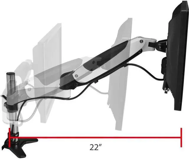 Alt view image 16 of 18 - Siig Inc Full-Motion Easy Access Single Monitor Desk Mount - White